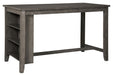 Caitbrook - Gray - Rectangular Dining Room Counter Table Unique Piece Furniture