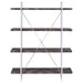 Grimma - 4-Shelf Bookcase - Rustic Gray Herringbone Unique Piece Furniture