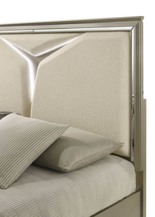 Samantha Modern Style King Bed Made With Wood & LED Headboard