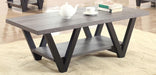 Stevens - V-Shaped Coffee Table - Black And Antique Gray Unique Piece Furniture