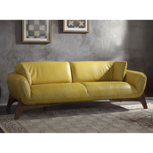 Pesach - Sofa - Mustard Leather Unique Piece Furniture