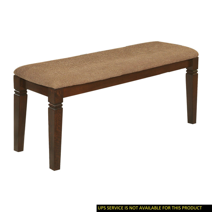 Transitional Style Dining Furniture 1 Piece Bench Wooden Frame Espresso Finish Fabric Upholstered Seat
