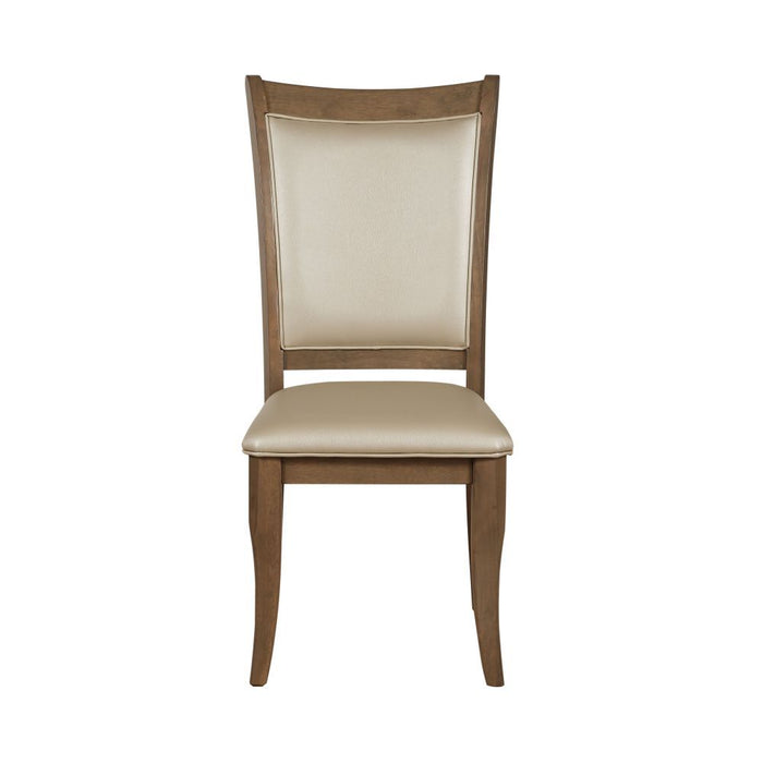 Harald - Side Chair (Set of 2) - Beige PU & Gray Oak Unique Piece Furniture