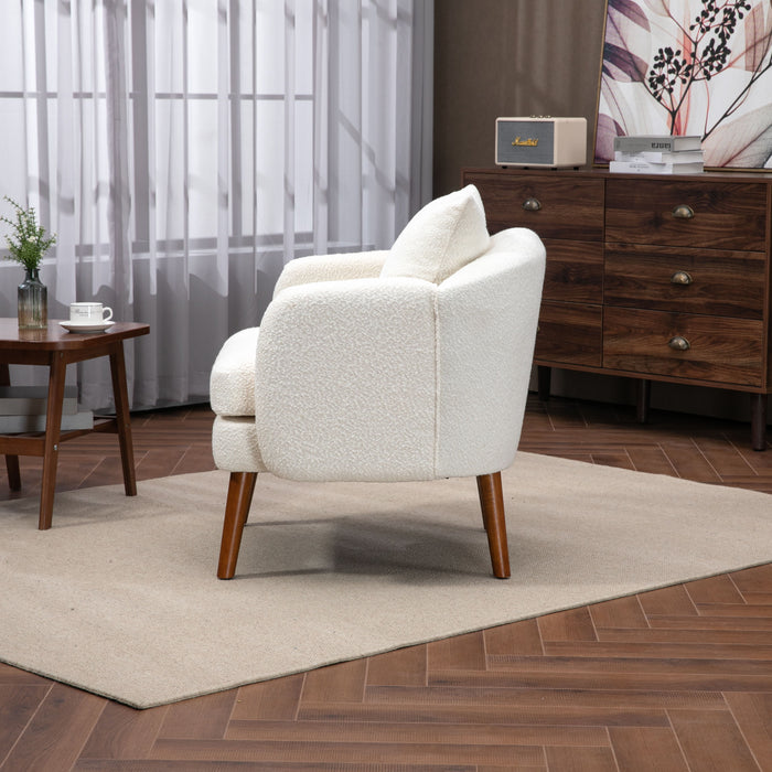 Coolmore Wood Frame Armchair, Modern Accent Chair Lounge Chair For Living Room - Beige