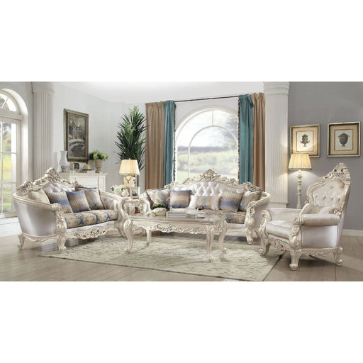 Gorsedd - Sofa - Fabric & Antique White Unique Piece Furniture