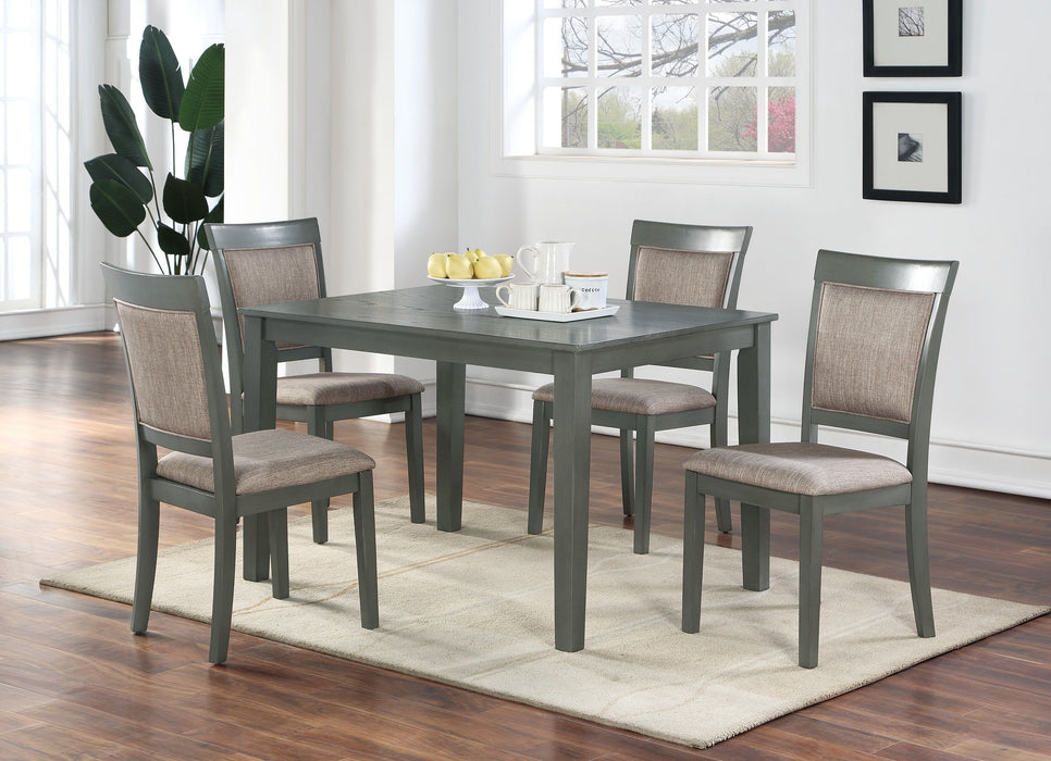 5 Pieces Dining Room Set Dining Table Wooden Top Cushion Seats Chairs Kitchen Breakfast Dining Room Furniture Oak Veneer Unique Design