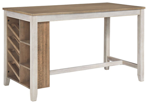 Skempton - White - Rectangular Counter Table With Storage Unique Piece Furniture