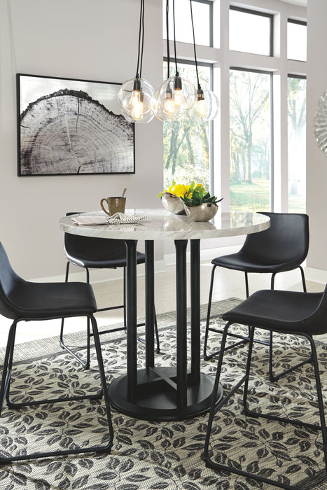 Centiar - Black / Gray - Round Dining Room Counter Table Unique Piece Furniture
