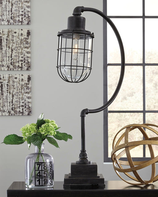 Jae - Antique Black - Metal Desk Lamp Unique Piece Furniture