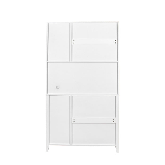 Large Kitchen Pantry Storage Cabinet With Glass Doors, Drawers & Open Shelves, Freestanding Kitchen Cupboard Buffet Cabinet
