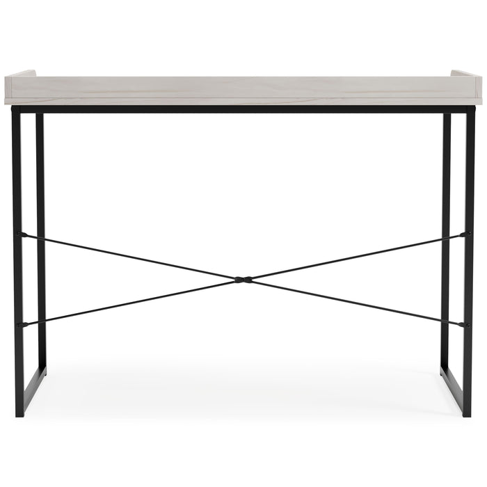 Bayflynn - White / Black - Home Office Desk - Clean-lined Unique Piece Furniture