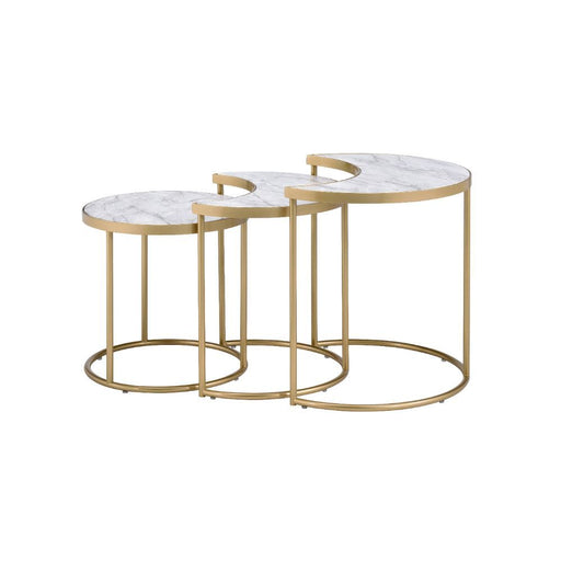 Anpay Coffee Table - Faux Marble & Gold Unique Piece Furniture