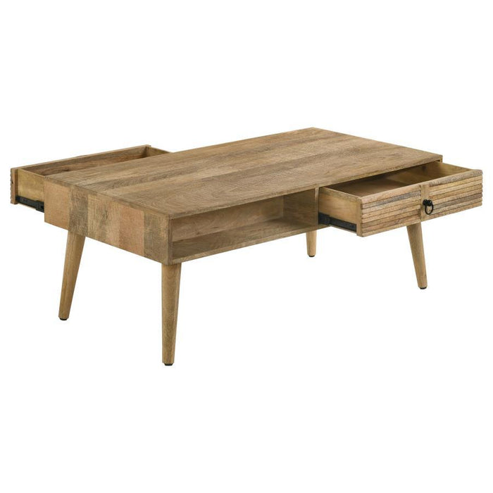 Zabel - Rectangular 1-Drawer Coffee Table - Natural Unique Piece Furniture