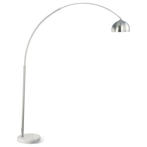 Krester - Arched Floor Lamp - Brushed Steel And Chrome Unique Piece Furniture