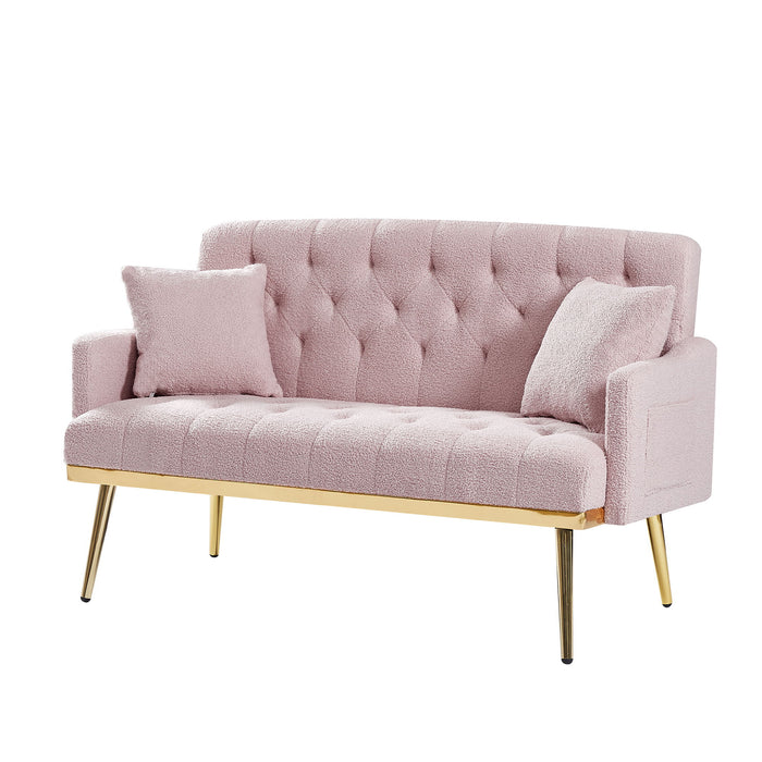 Pink Teddy Fabric 2 Seater Sofa