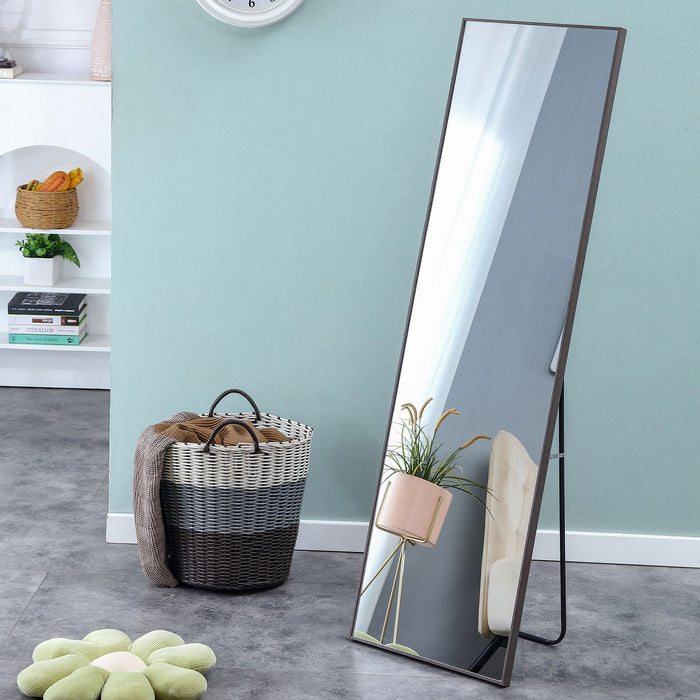 3Rd Generation Gray Solid Wood Frame Full Length Mirror, Dressing Mirror, Bedroom Porch, Decorative Mirror, Clothing Store, Floor Mounted Large Mirror, Wall Mounted