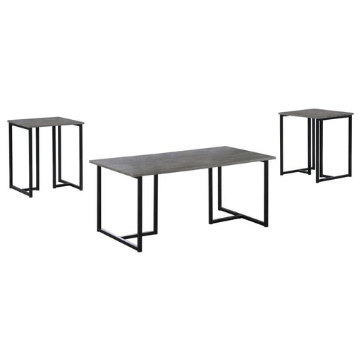 Nyla - 3 Piece Occasional Set - Weathered Gray And Black Unique Piece Furniture