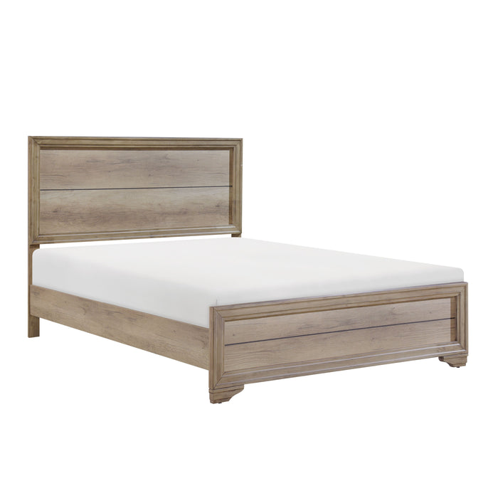 Contemporary Natural Finish 1 Piece Full Size Bed Premium Melamine Board Wooden Bedroom Furniture