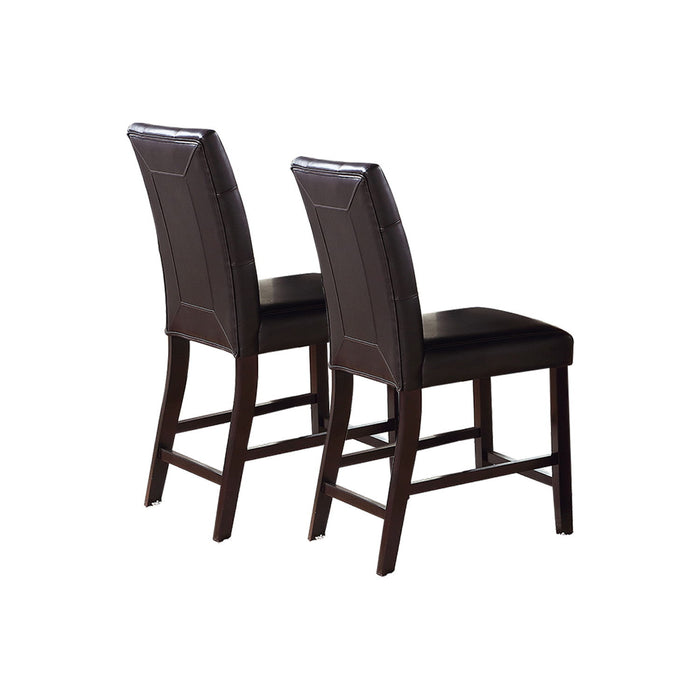 Leroux Upholstered Counter Height Chairs In Espresso Finish (Set of 2)