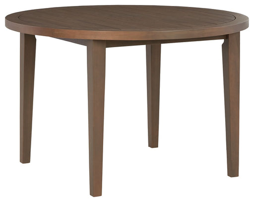 Germalia - Brown - Round Dining Table W/Umb Opt Unique Piece Furniture
