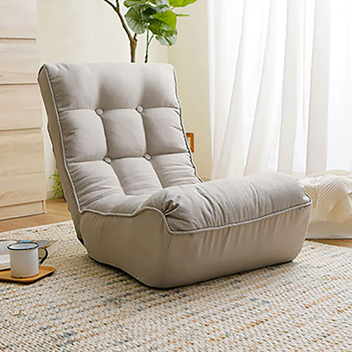 Single Sofa Reclining Chair Japanese Chair Lazy Sofa Tatami Balcony Reclining Chair Leisure Sofa Adjustable Chair - Gray