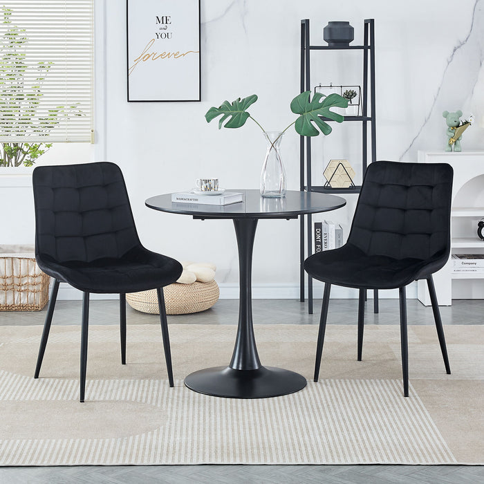Dining Chair (Set of 2) Black Modern Style New Technology Suitable For Cafes, Taverns, Offices, Living Rooms, Reception RoomsSimple Structure