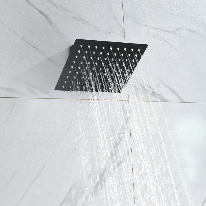 Complete Shower System With Rough In Valve - Matte Black