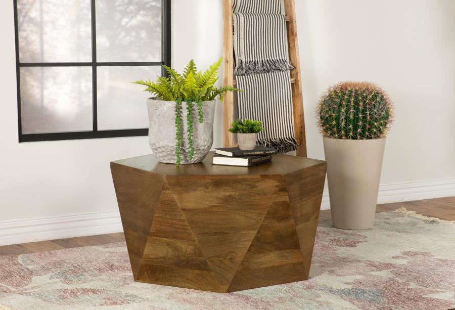 Zalika - Hexagonal Coffee Table - Natural Unique Piece Furniture