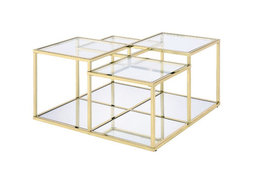 Uchenna - Coffee Table - Clear Glass & Gold Finish Unique Piece Furniture