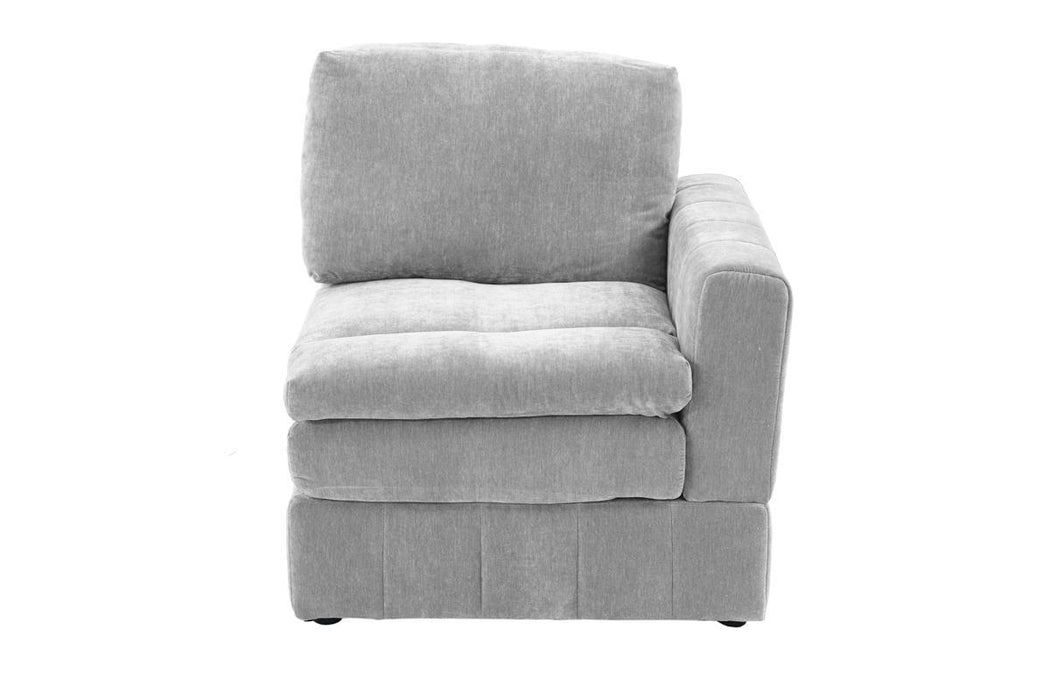 1 Piece Laf/Raf One Arm Chair Modular Chair Sectional Sofa Living Room Furniture Granite Morgan Fabric- Suede