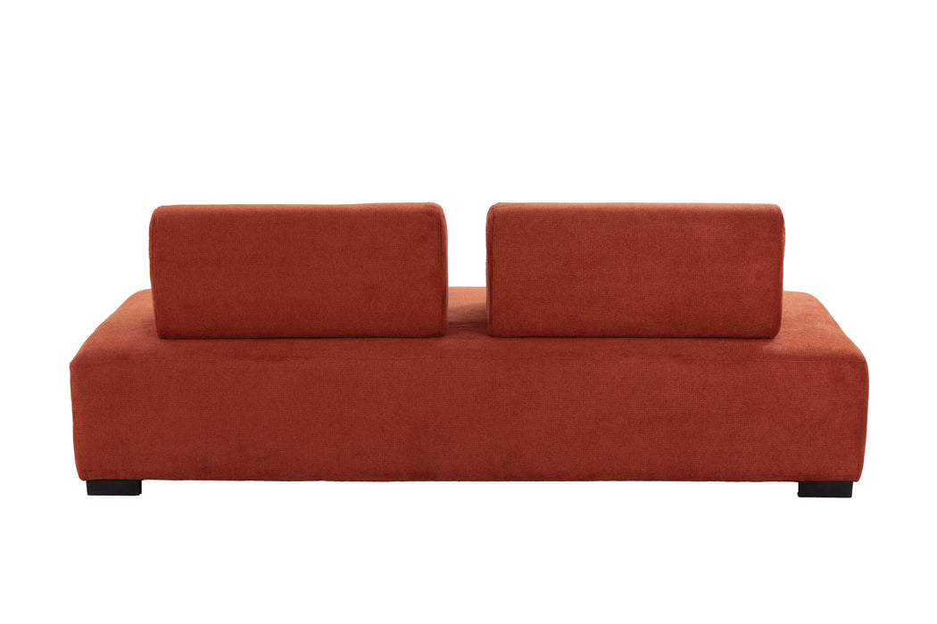 One Piece Morden Sofa Counch 3-Seater Minimalist Sofa For Living Room Lounge Home Office Orange