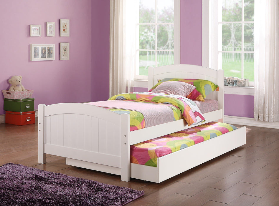 Twin Size Bed With Trundle Slats White Pine Plywood Kids Youth Bedroom Furniture