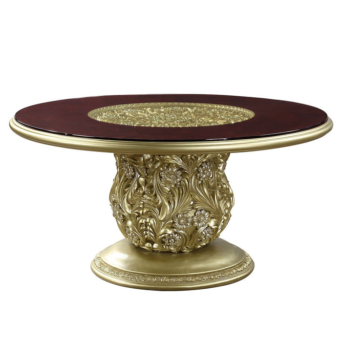 Acme Cabriole Dining Table - Gold Finish