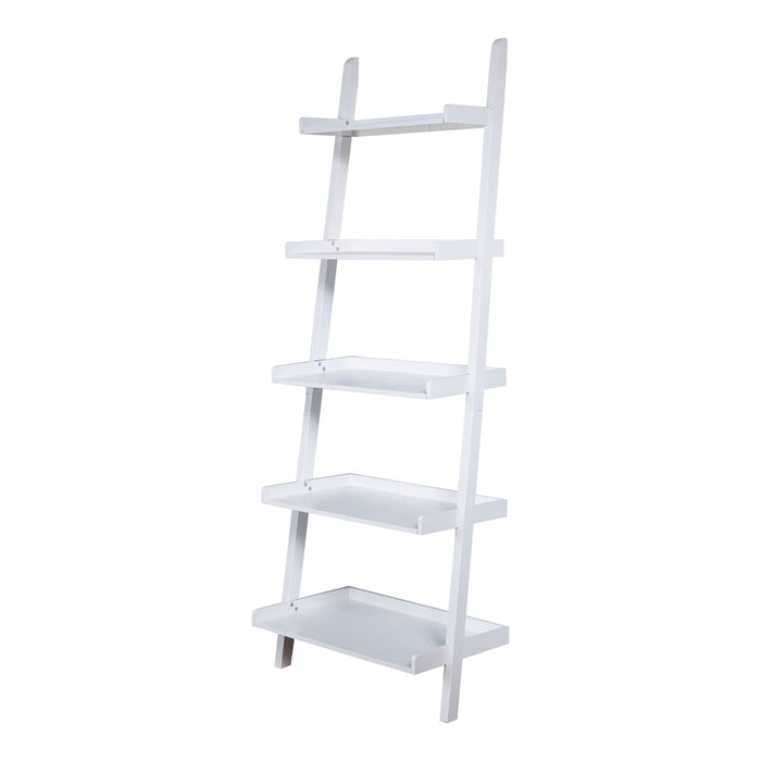 5 - Tier Ladder Shelf - White