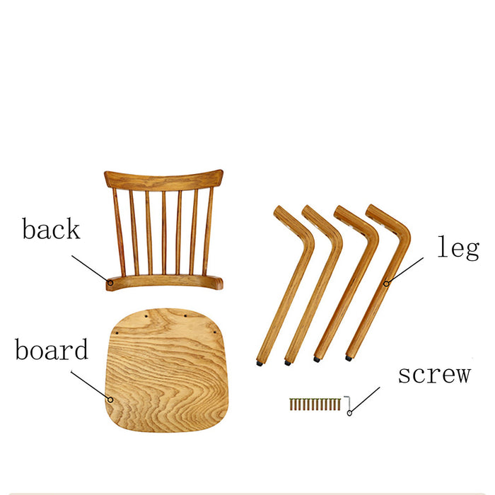 Solid Wood Slat Back Windsor Chair (Set of 2)