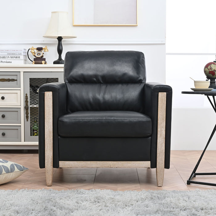 1 Seater Sofa For Living Room PU - Black