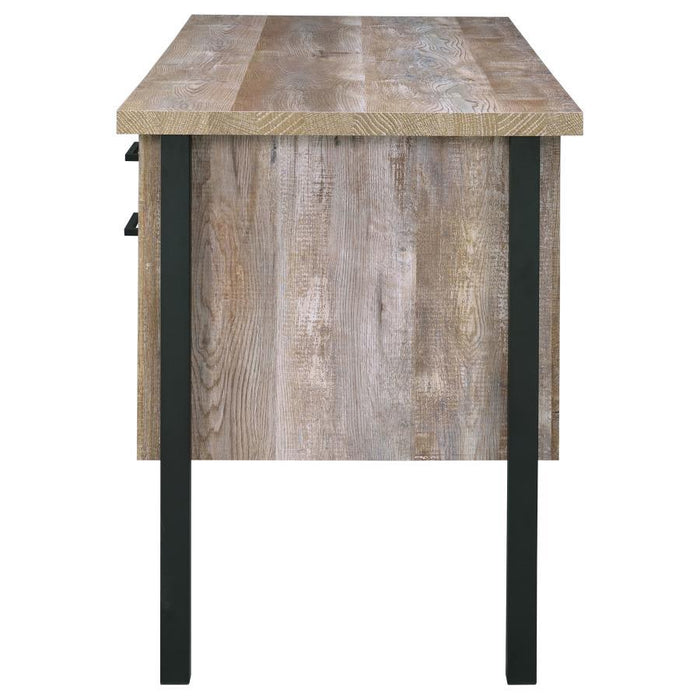 Samson - 4-Drawer Office Desk - Weathered Oak Unique Piece Furniture