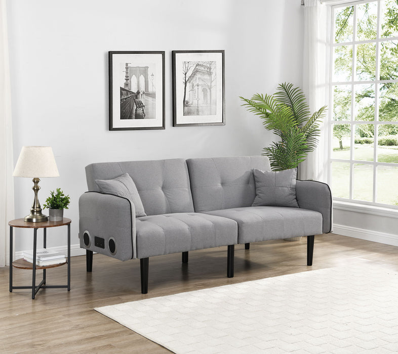 Folding Ottoman Sofa Bed With Stereo - Gray