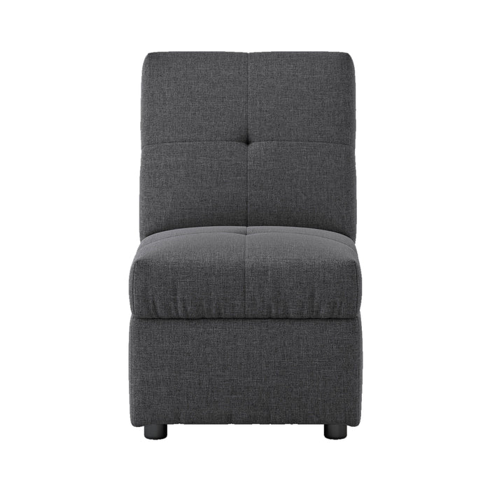 Gray Color Stylish 1 Piece Storage Ottoman Convertible Chair Foam Cushioned Fabric Upholstered Solid Wood Plywood Frame Living Room Furniture