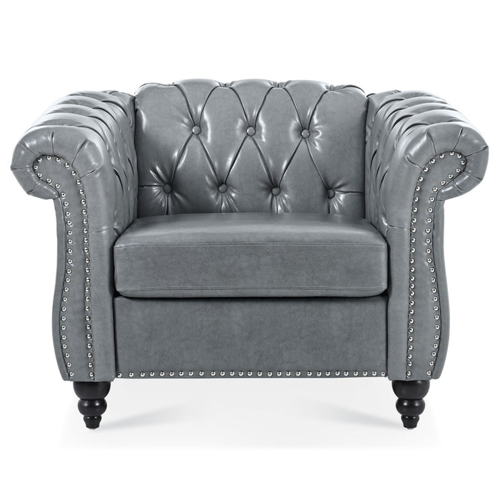 1 Seater Sofa For Living Room - Gray