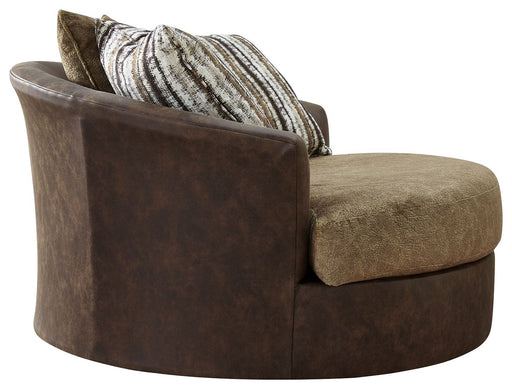 Alesbury - Chocolate - Oversized Swivel Accent Chair Unique Piece Furniture