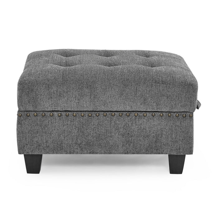 L Shape Modular Sectional Sofa, Diy Combination, Includes Three Single Chair And Three Corner, Grey Chenille