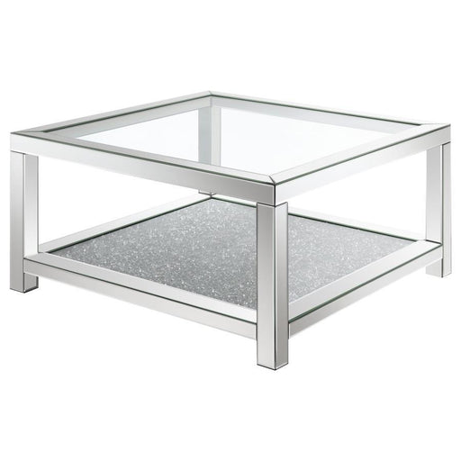 Valentina - Rectangular Coffee Table With Glass Top Mirror Unique Piece Furniture