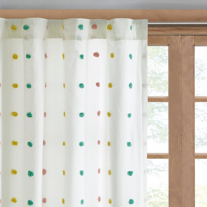 Cotton Jacquard Pom Pom Curtain Panel
