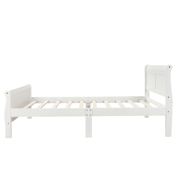 Wood Platform Bed Twin Bed Frame Mattress Foundation Sleigh Bed With Headboard/Footboard/Slat Support