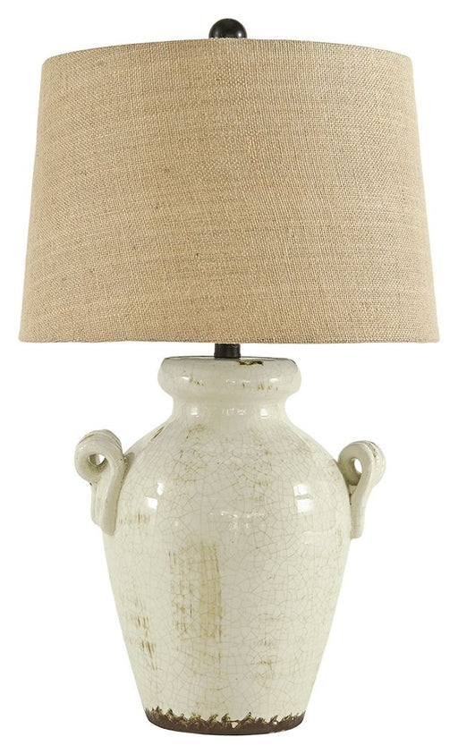 Emelda - Cream - Ceramic Table Lamp Unique Piece Furniture