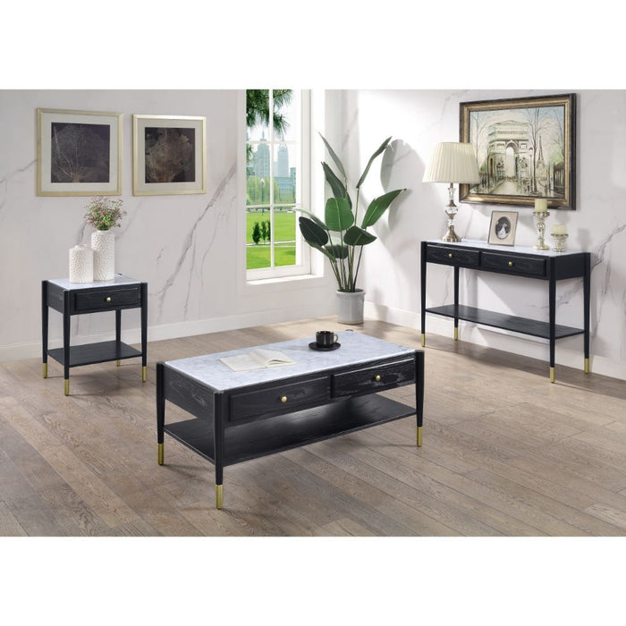 Atalia - Coffee Table - Marble & Black Unique Piece Furniture