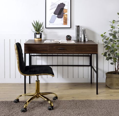 Verster - Desk - Oak & Black Finish Unique Piece Furniture