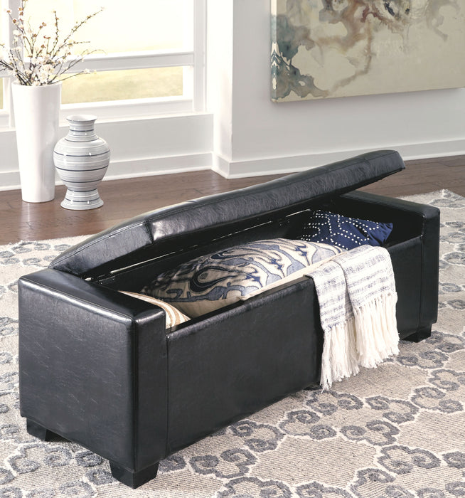 Benches - Black - Upholstered Storage Bench - Faux Leather Unique Piece Furniture