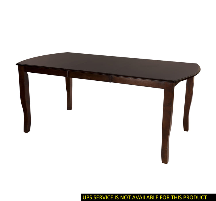 Dark Cherry Finish Simple Design 1 Piece Dining Table With Separate Extension Leaf Mango Veneer Wood Dining Furniture